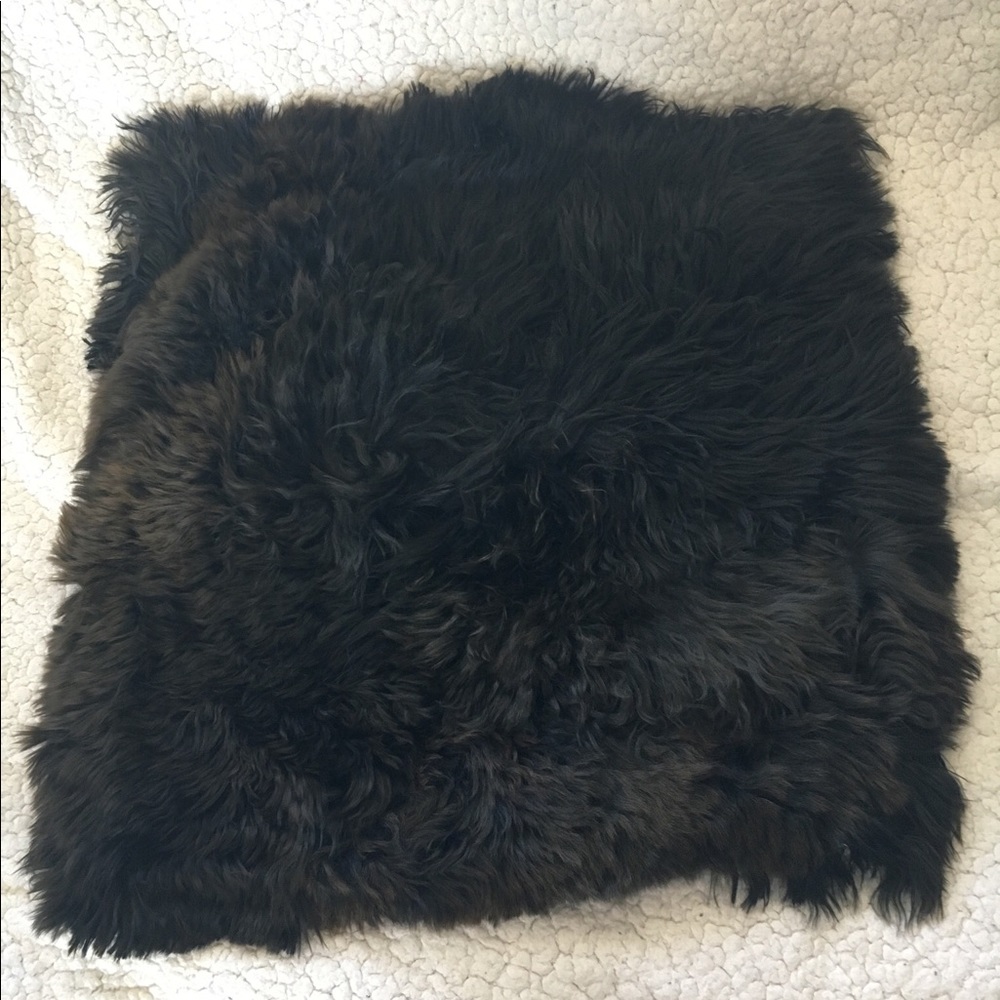 Suri Baby Alpaca Fur Throw Pillow Sham Black/Brown